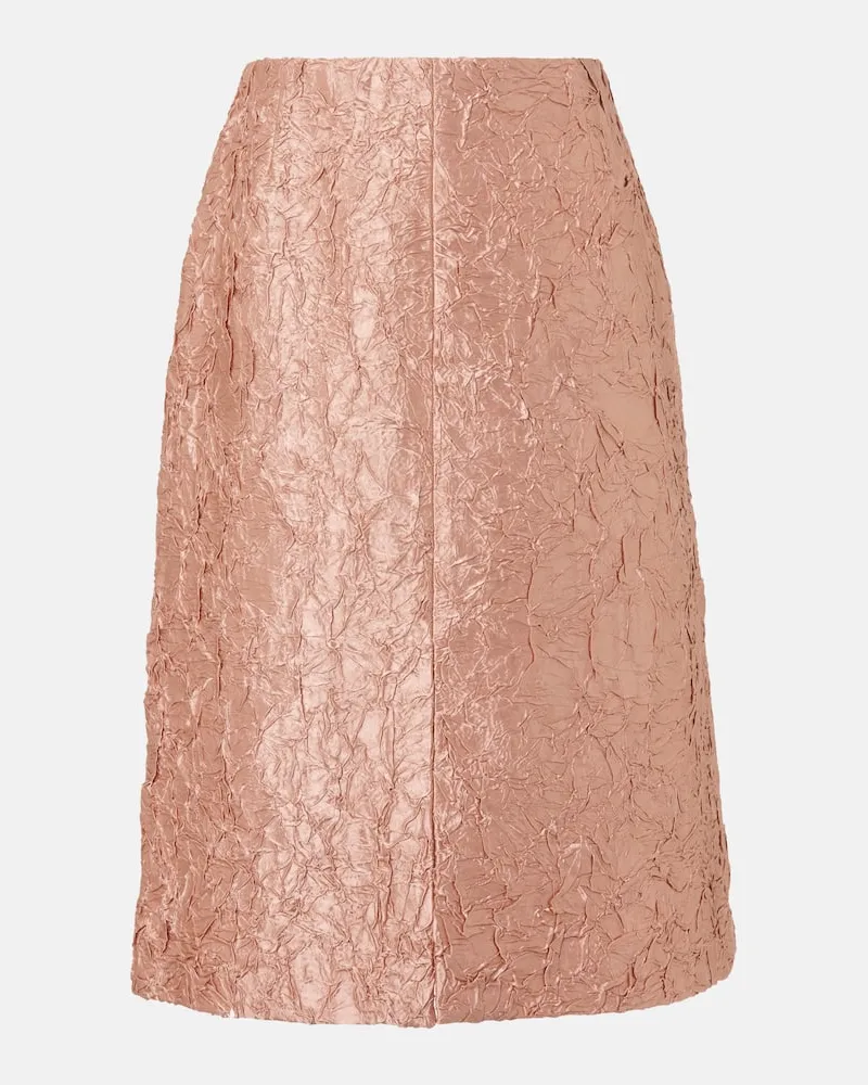 Dries van Noten Midirock aus Lamé Pink