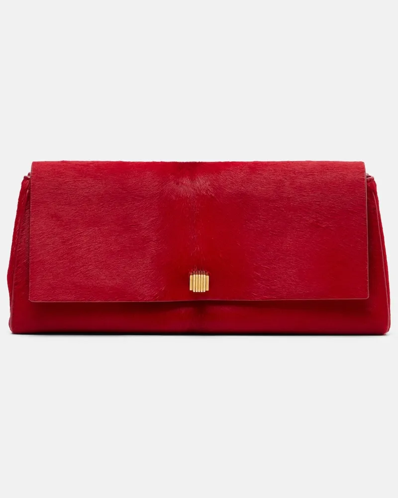 KHAITE Clutch Audrey aus Kalbshaar Rot
