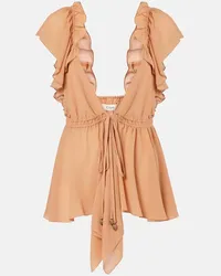 Chloé Chloe Top aus Seidenchiffon Orange