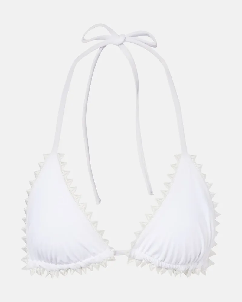 Jacquemus Besticktes Bikini-Oberteil Picot Weiß