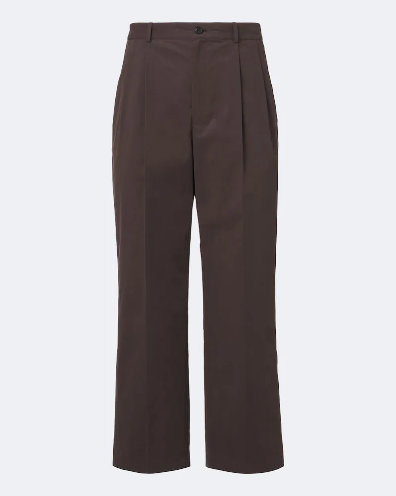 The Row Gerade Hose Nesper aus Baumwoll-Canvas Braun