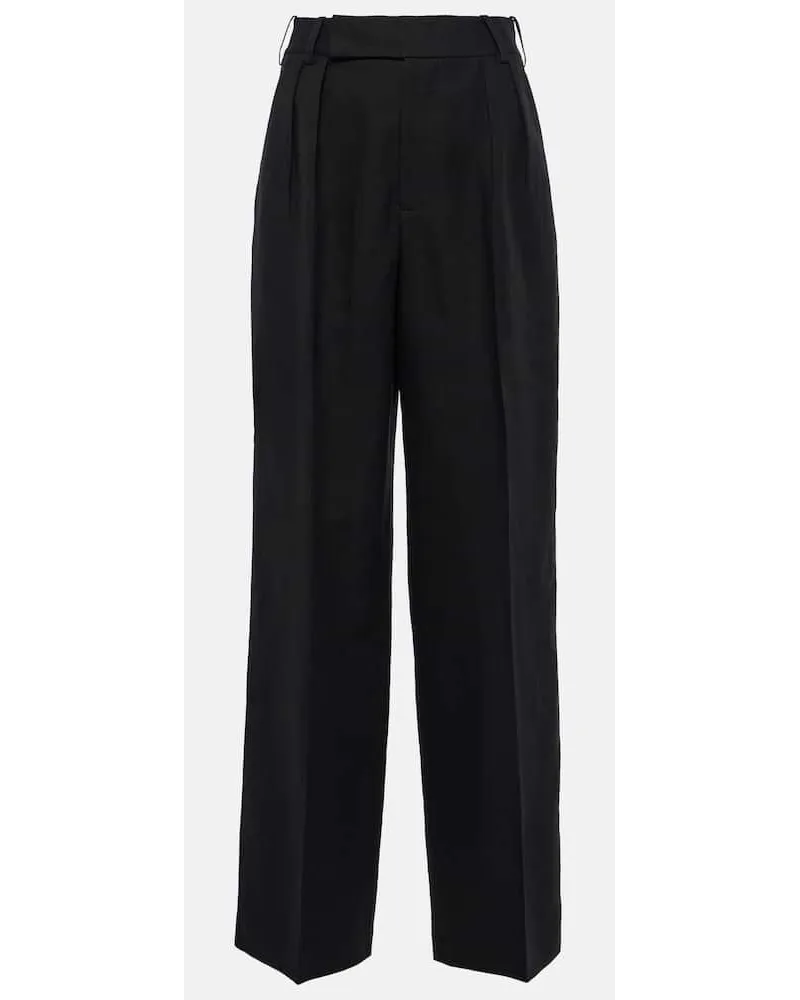 7 for all mankind Weite Hose aus einem Leinengemisch Schwarz