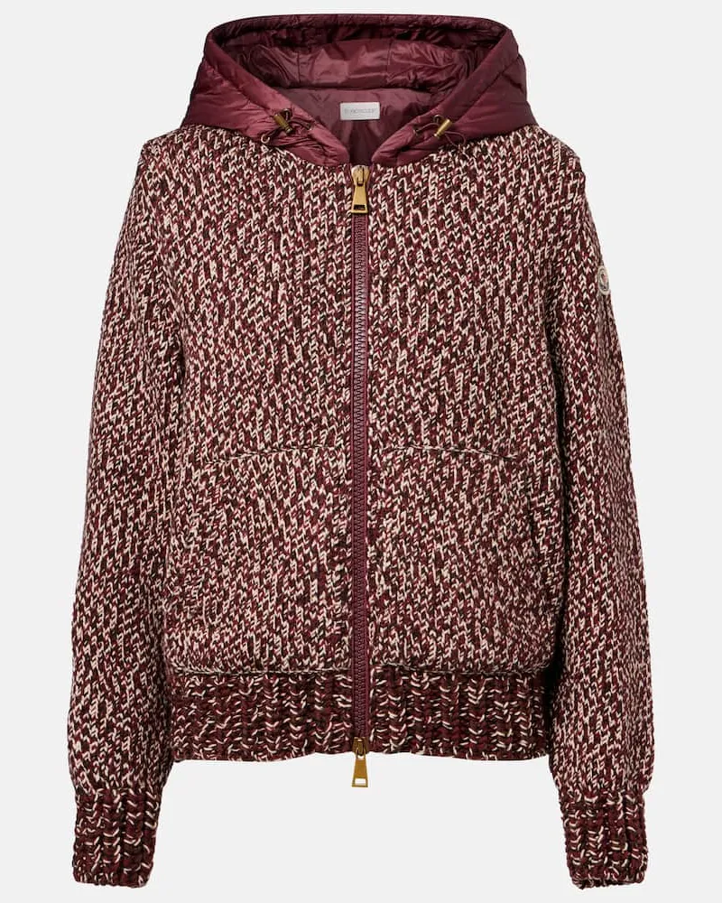 Moncler Jacke aus Schurwolle Burgunderrot