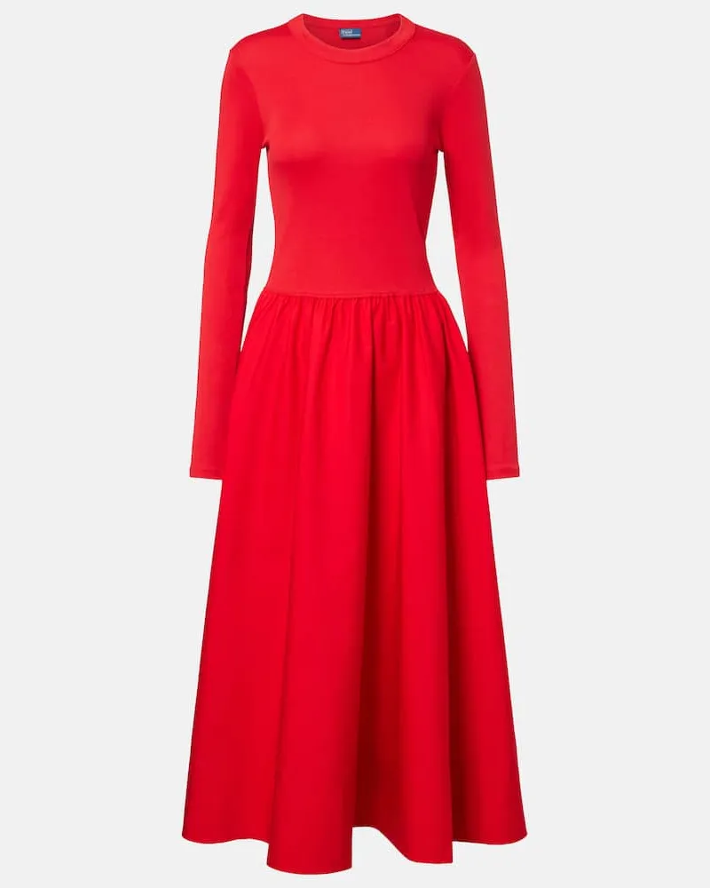 Ralph Lauren Midikleid aus Baumwolle Rot