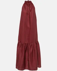 ASCENO Maxikleid Ibiza aus Leinen Rot