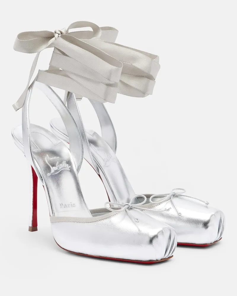 Christian Louboutin Pumps Cassia aus Metallic-Leder Silber