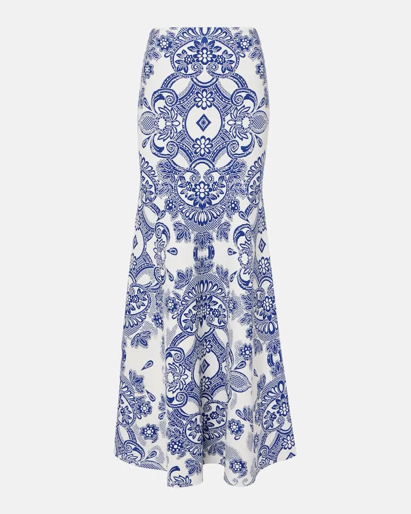 Etro Maxirock aus Jacquard Blau