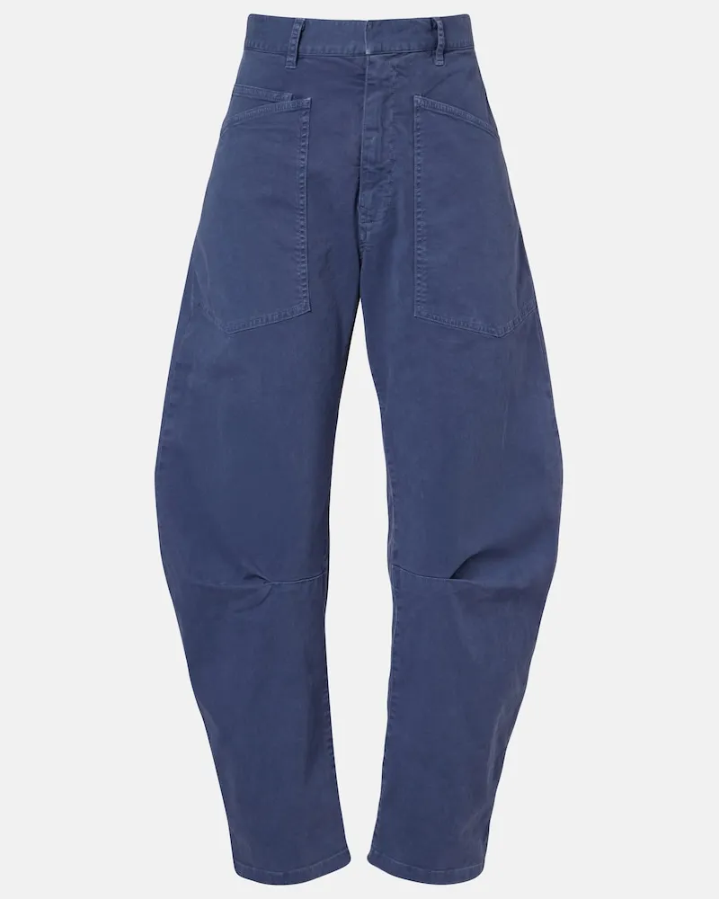 Nili Lotan Hose Shon aus Baumwolle Blau
