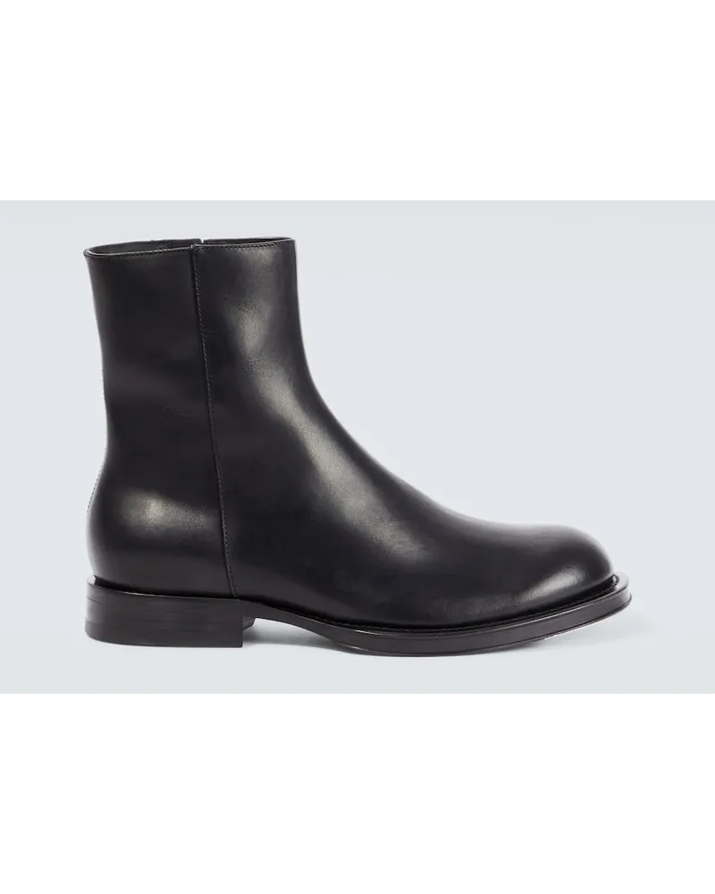 Lanvin Ankle Boots Medley aus Leder Schwarz