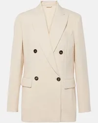 Brunello Cucinelli Blazer aus einem Baumwollgemisch Nude