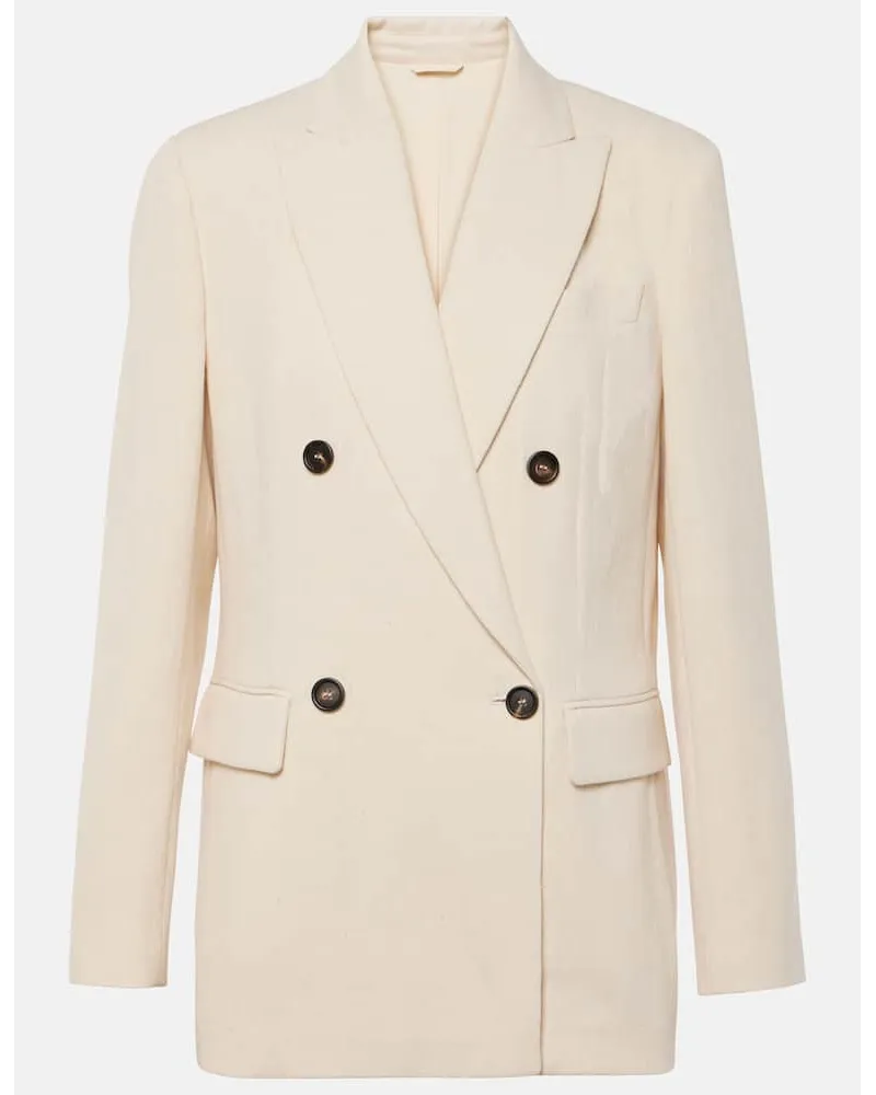 Brunello Cucinelli Blazer aus einem Baumwollgemisch Nude