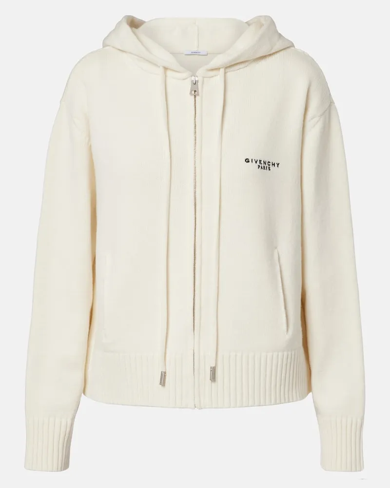 Givenchy Kapuzenjacke aus Wolle und Kaschmir Weiß