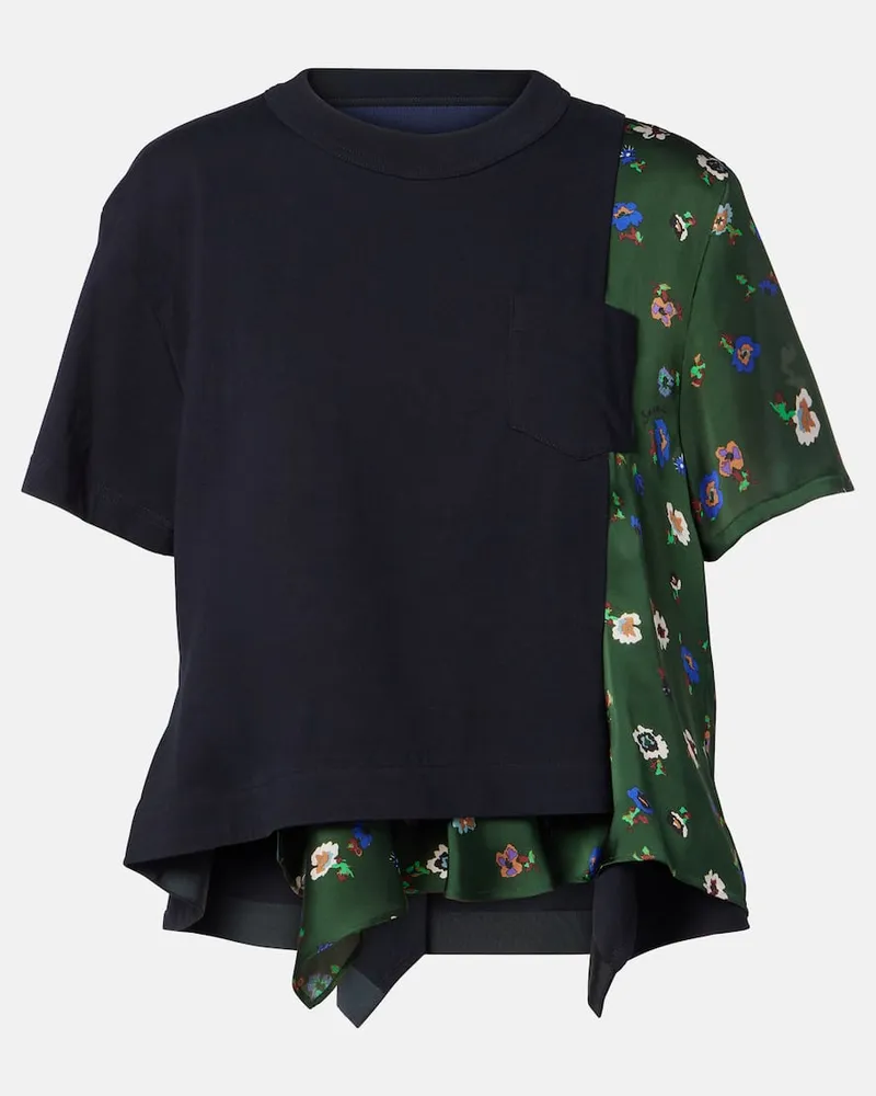 Sacai Top aus Baumwolle Blau
