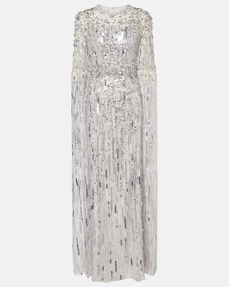 Jenny Packham Robe Ruby mit Pailletten Silber
