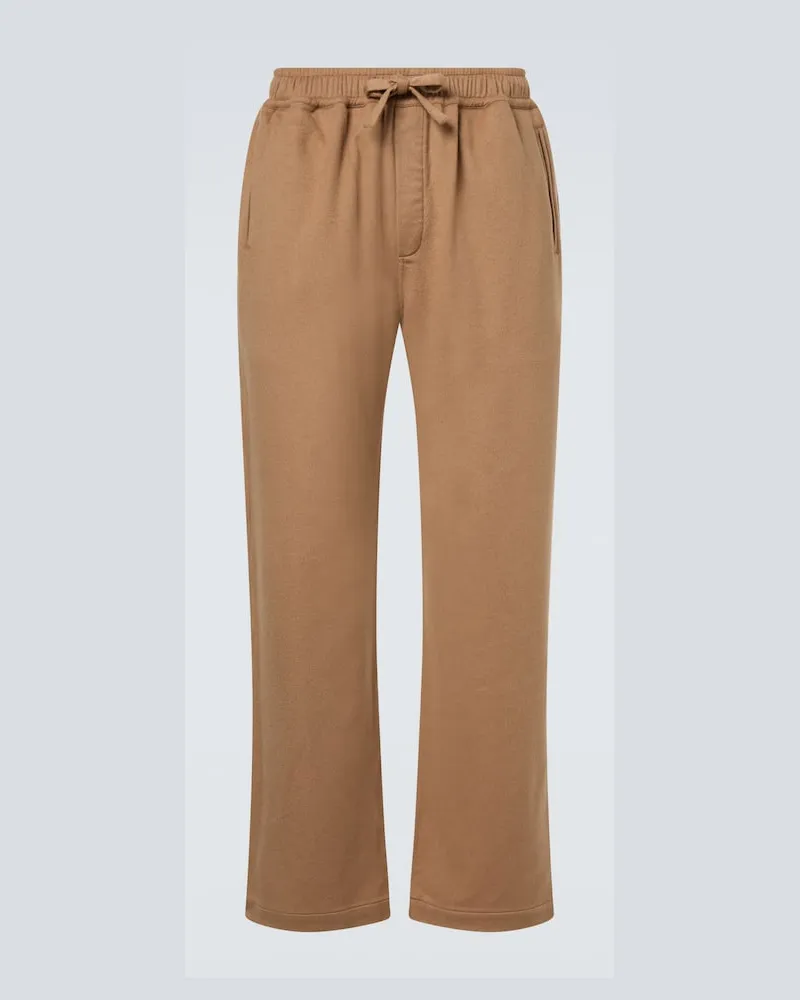 SAMAN AMEL Gerade Hose aus Kaschmir Beige