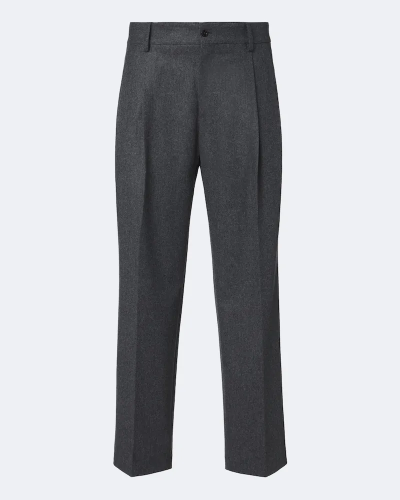 Dolce & Gabbana Weite Hose aus Schurwollflanell Grau