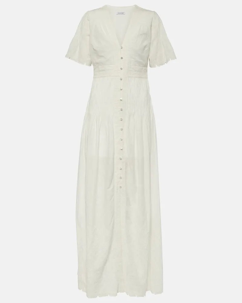 Veronica Beard Besticktes Maxikleid Arushi aus Baumwolle Weiß