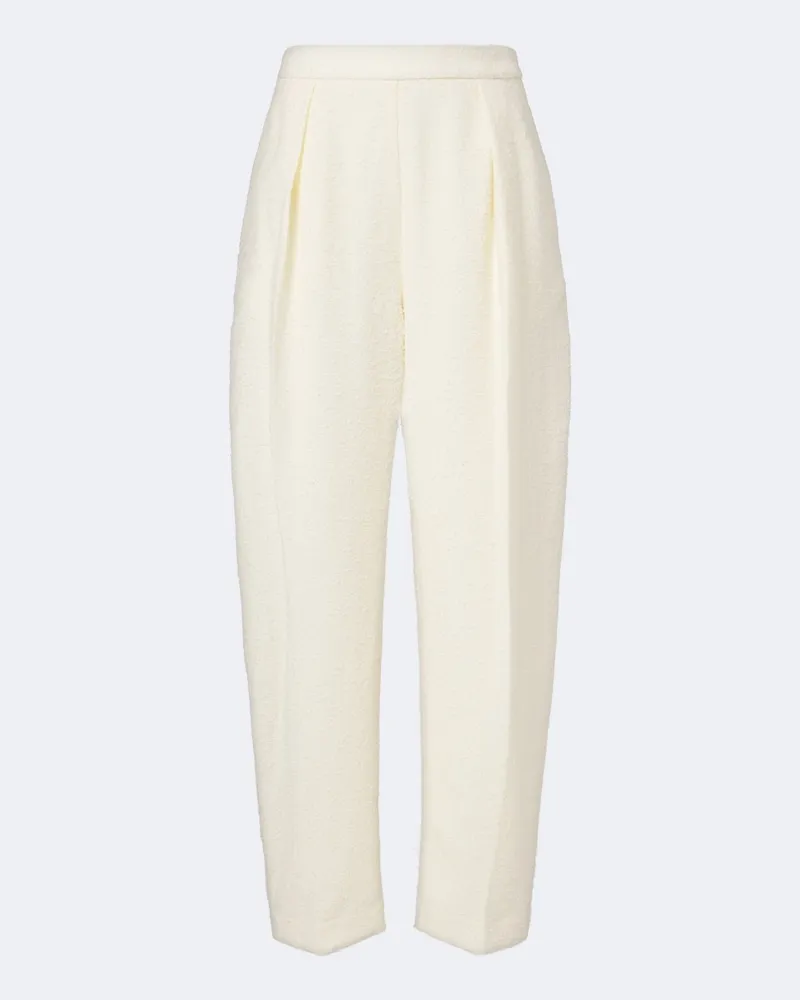 Róhe Róhe Barrel-Leg-Hose aus einem Wollgemisch Beige