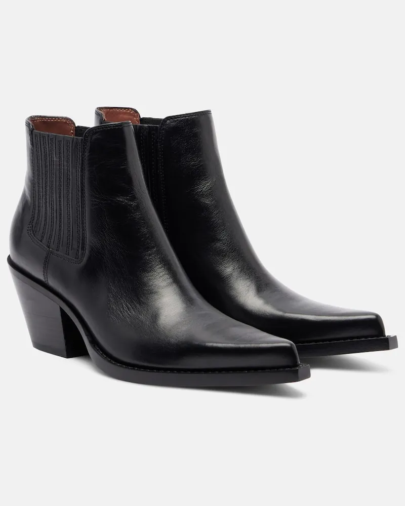 Paris Texas Ankle Boots Dallas 60 aus Leder Schwarz