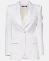 Dolce & Gabbana Blazer Capri Turlington aus Brokat Weiss