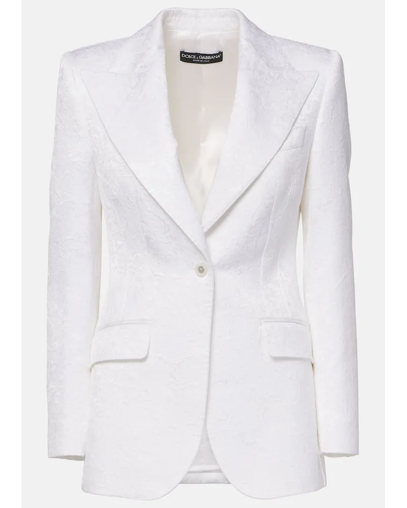 Dolce & Gabbana Blazer Capri Turlington aus Brokat Weiss