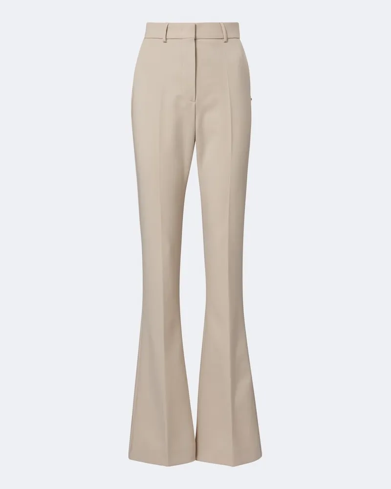 SPORTMAX Schlaghose aus einem Wollgemisch Beige