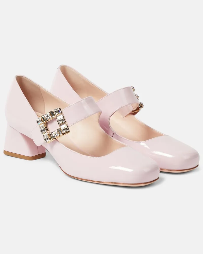 Roger Vivier Pumps Très Vivier Strass Babies 45 aus Lackleder Rosa