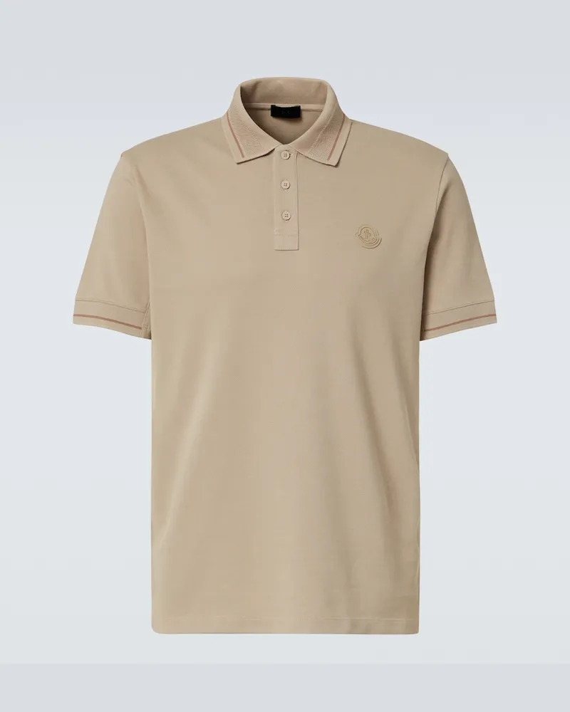 Moncler Polohemd aus Baumwoll-Piqué Beige