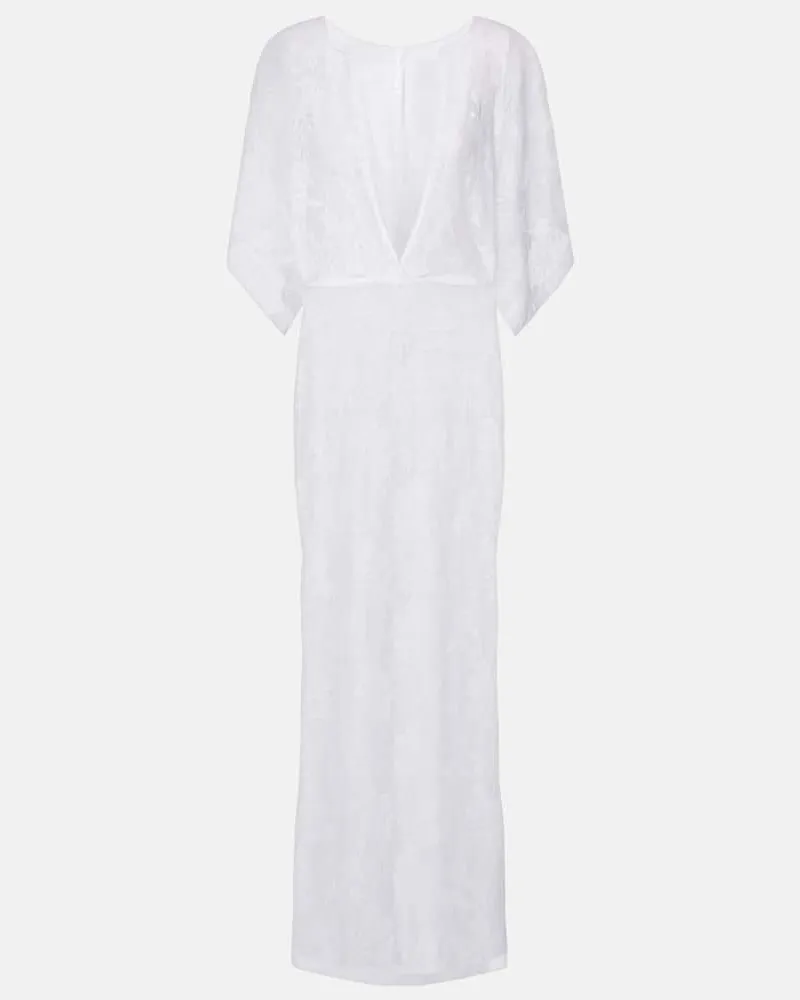 Norma Kamali Robe Obie aus Spitze Weiß