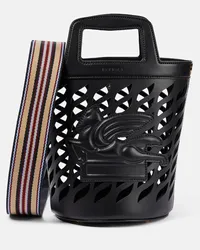 Etro Bucket-Bag Coffa aus Leder Schwarz