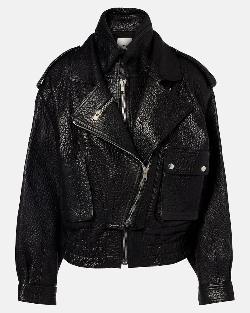Isabel Marant Bikerjacke Aneli aus Leder Schwarz