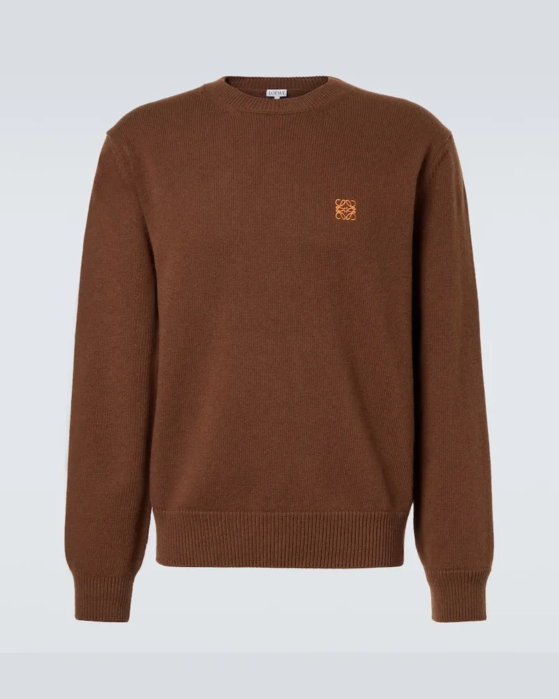 Loewe Pullover Anagram aus Wolle Braun