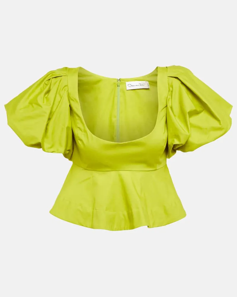 Oscar de la Renta Cropped-Top aus Baumwolle Grã¼n