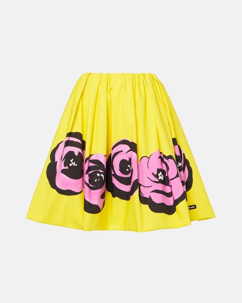 Miu Miu Midirock aus Popeline und Jersey Multicolor