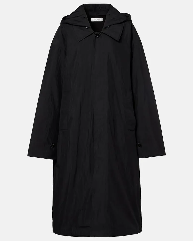 Aya Muse Mantel aus einem Baumwollgemisch Schwarz