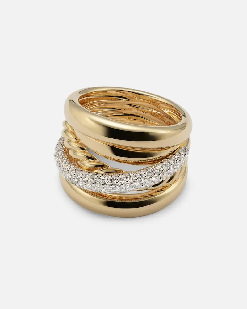 David Yurman Ring DY Crossover® aus 18kt Gelbgold mit Diamanten Gold
