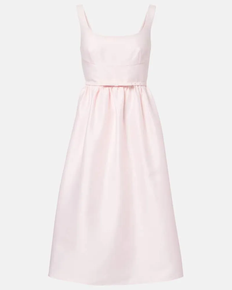 Self-Portrait Midikleid aus Taft Rosa