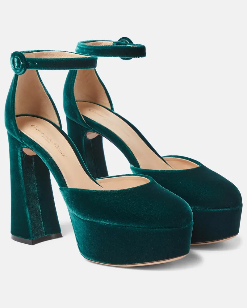 Gianvito Rossi Plateau-Pumps Holly aus Samt Grün