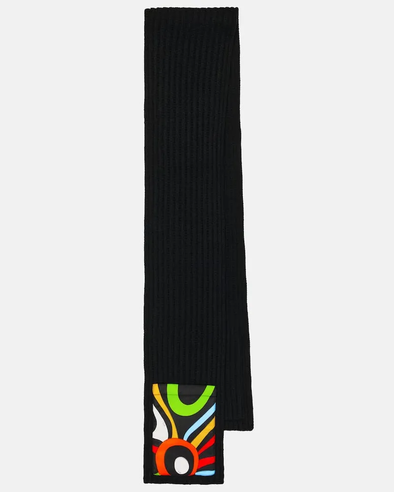 Emilio Pucci X Fusalp Schal Marmo aus Wolle Schwarz