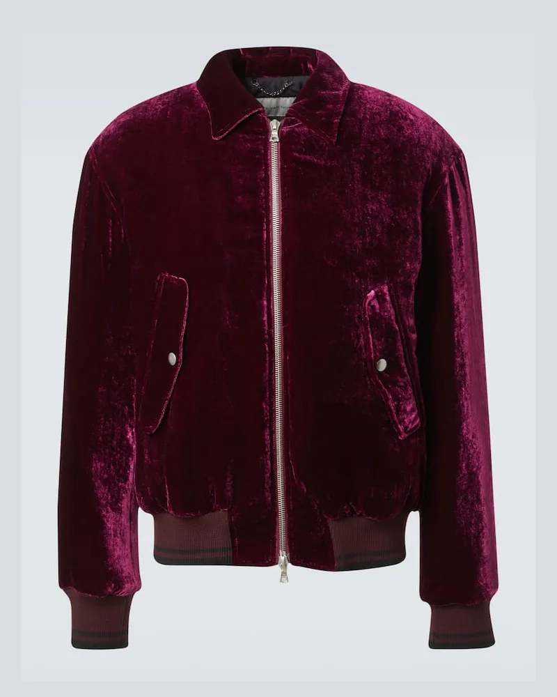 Dries van Noten Bomberjacke aus Samt Lila
