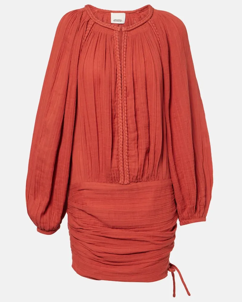 Isabel Marant Minikleid Jaoni aus Baumwolle Orange