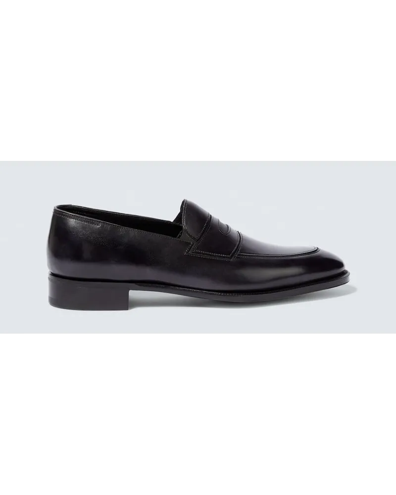 John Lobb Loafers Montgomery aus Leder Schwarz