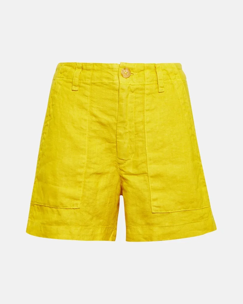 Velvet Shorts Fallon aus Leinen Gelb