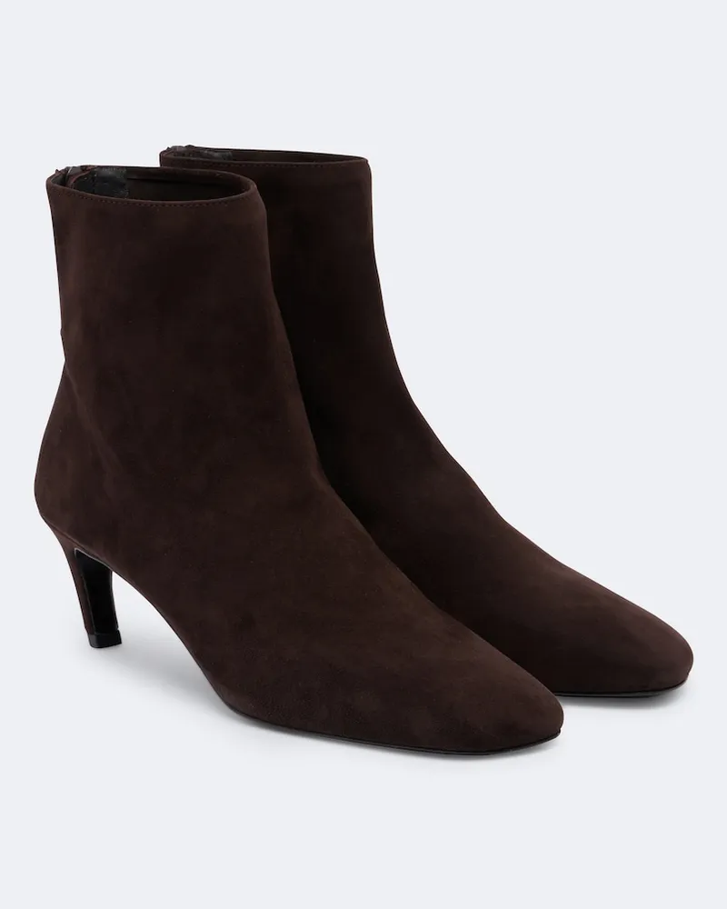Totême Ankle Boots aus Veloursleder Braun