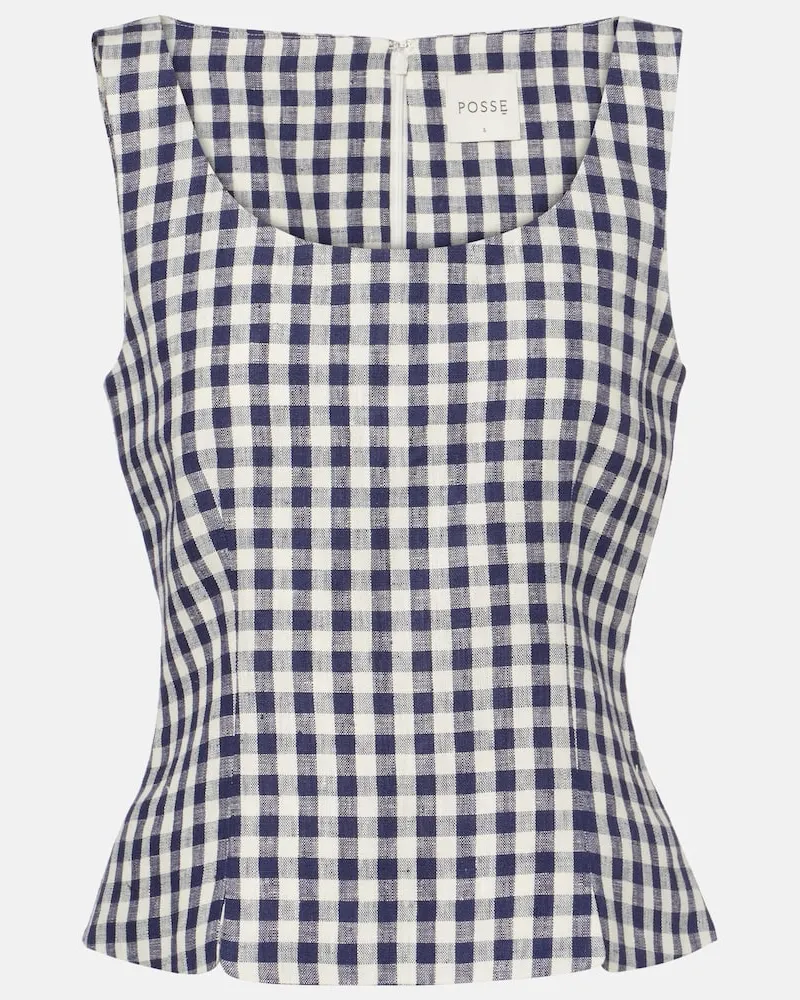 Posse Top Sadie aus Leinen Blau
