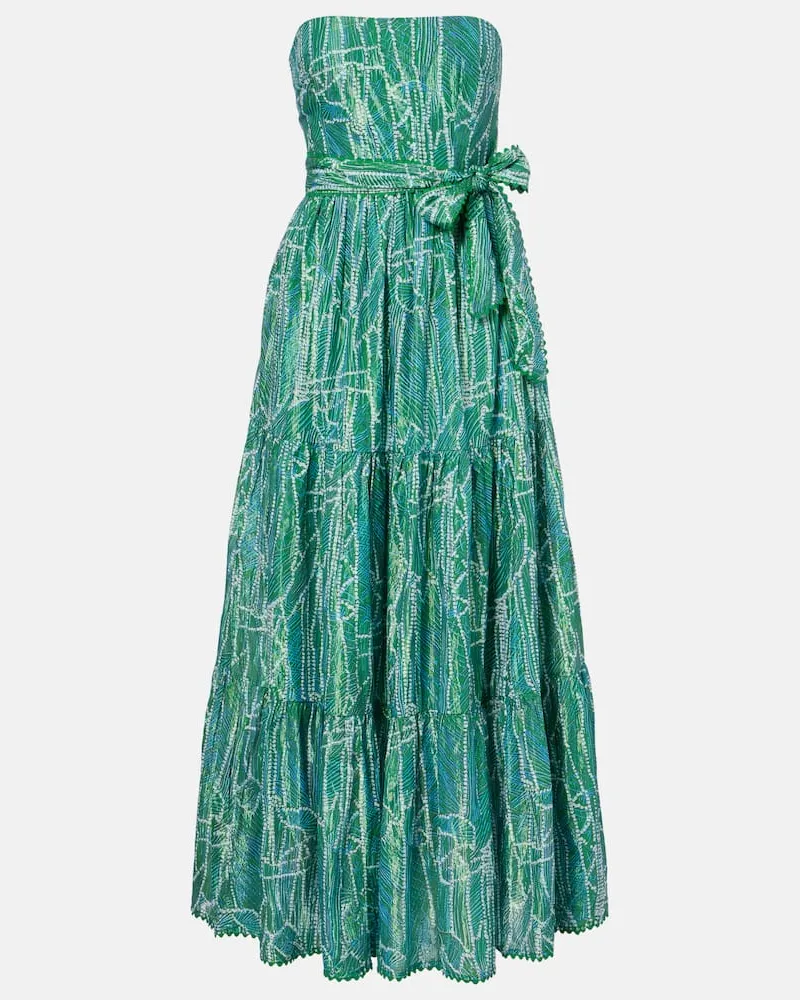Poupette St Barth Maxikleid Thelma aus einem Baumwollgemisch Grün