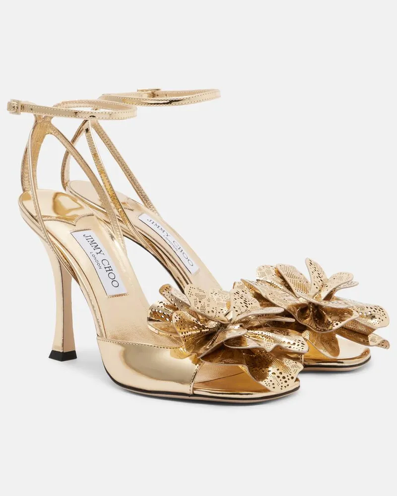Jimmy Choo Sandalen Mimmi aus Metallic-Leder Gold