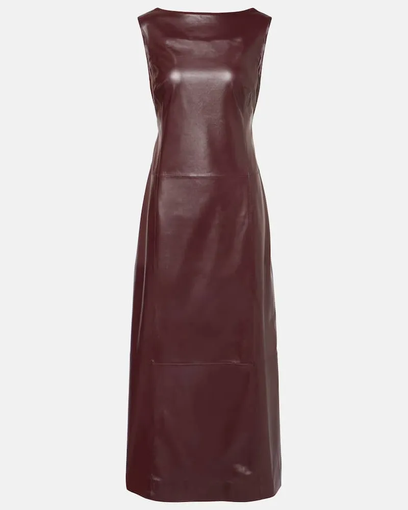 Proenza Schouler Midikleid aus Leder Burgund