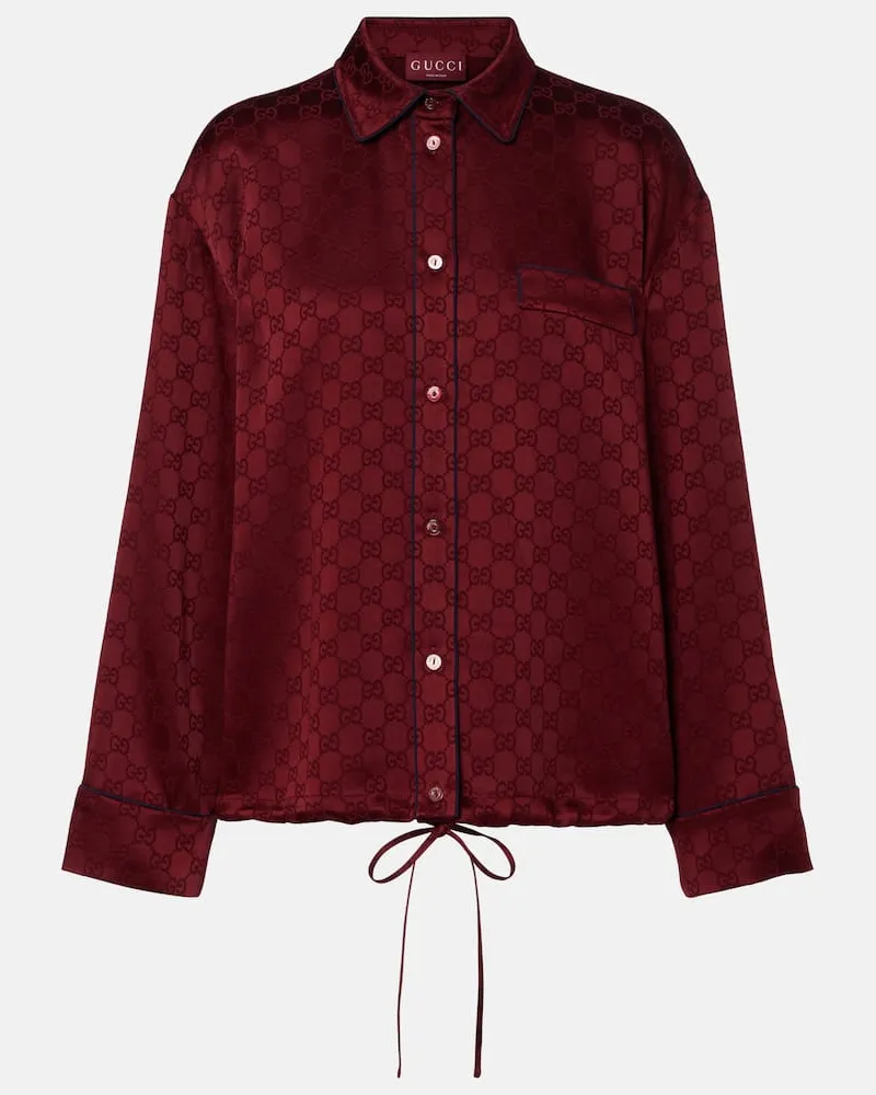 Gucci Hemd GG Burgunderrot