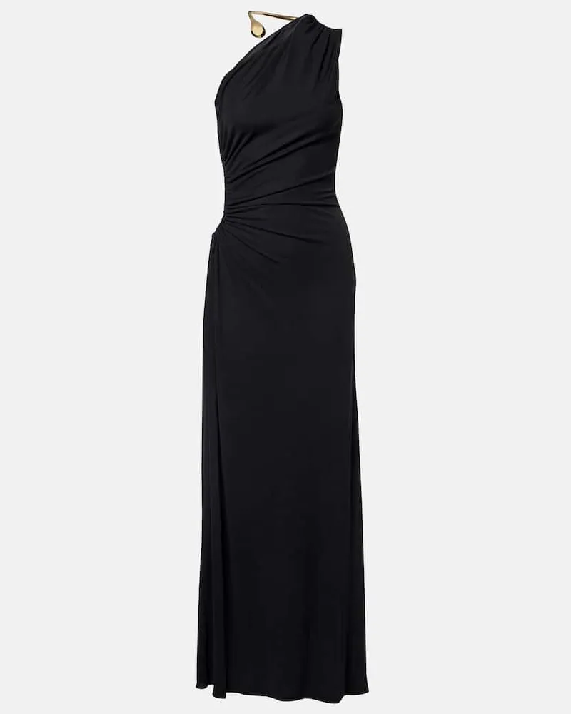 Bottega Veneta One-Shoulder-Robe aus Crêpe Schwarz